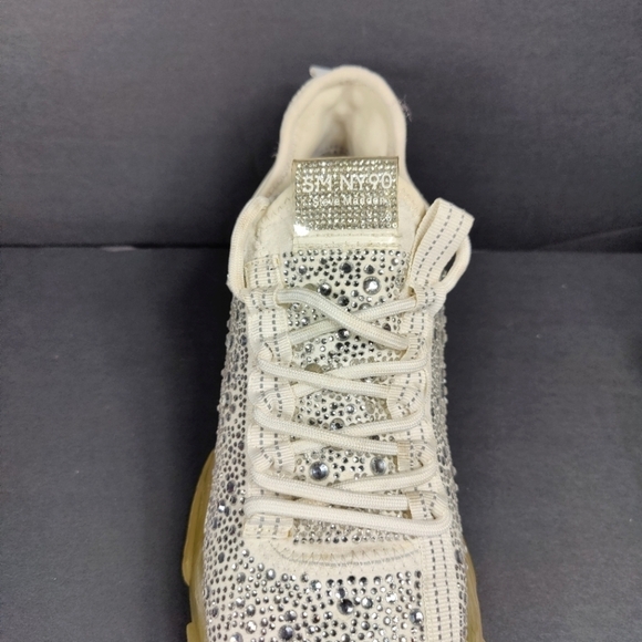 Steve Madden Women's Maxima Rhinestone Sneakes Off White Platform Shoes Size 9.5 - Picture 6 of 11